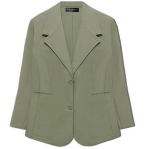 FHQ Collection Olive Green Blazer Single Breasted with Belt Closure Size XL